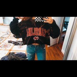 Thrifted cropped acid wash hoodie